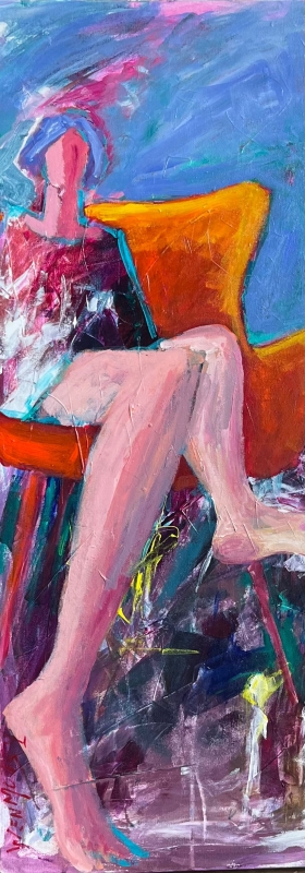 ORANGE CHAIR by artist dena wenmohs